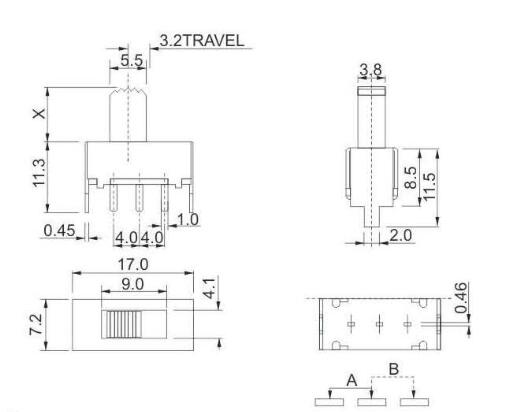 1p1t撥動開關圖紙