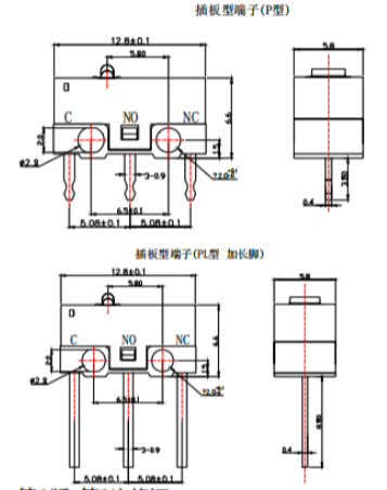 常見微動(dòng)開關(guān)技術(shù)規(guī)范資料