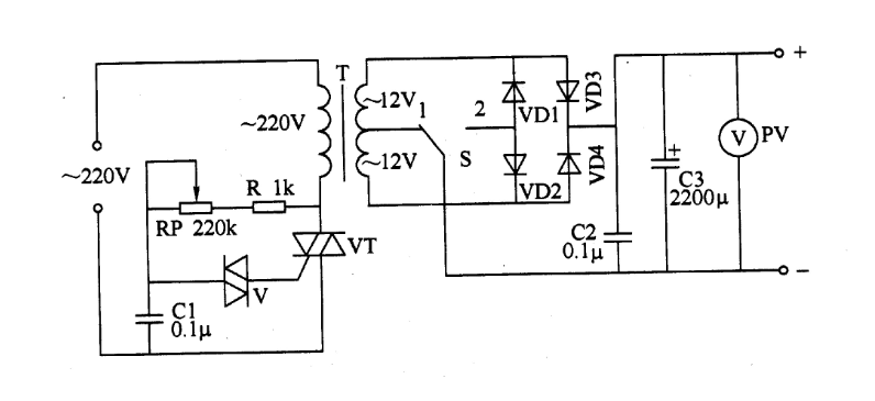 可調(diào)穩(wěn)壓電源電路圖 可調(diào)穩(wěn)壓電源電路圖